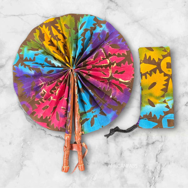 Afrikaanse handwaaier - Ankara print waaier - Bobo - Multi color
