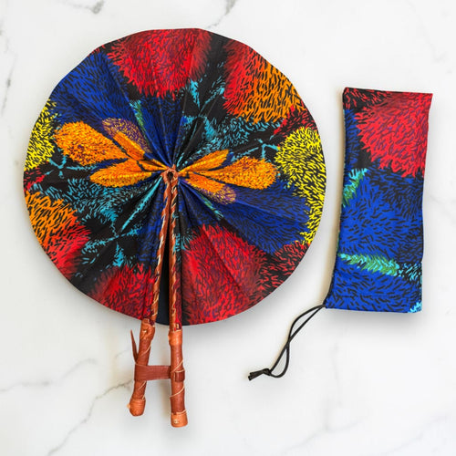 Afrikaanse handwaaier - Ankara print waaier - Multicolor Darko
