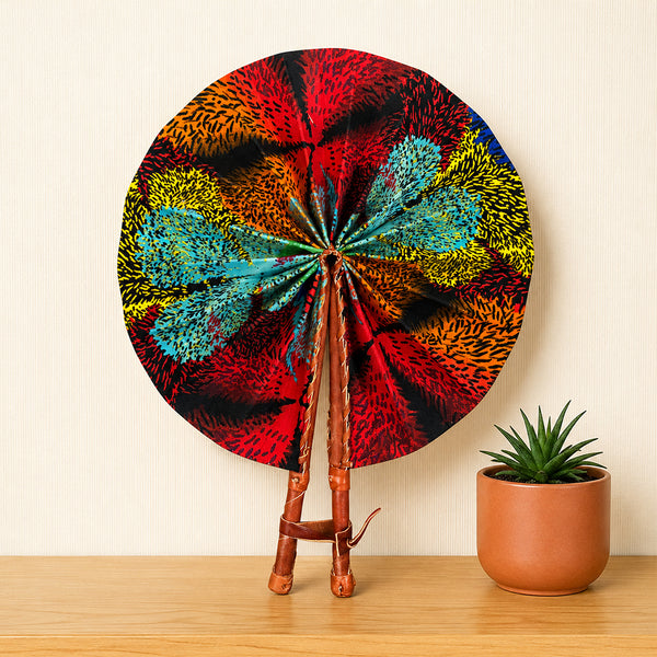 African Hand fan - Ankara print Hand fan - Multicolor Darko