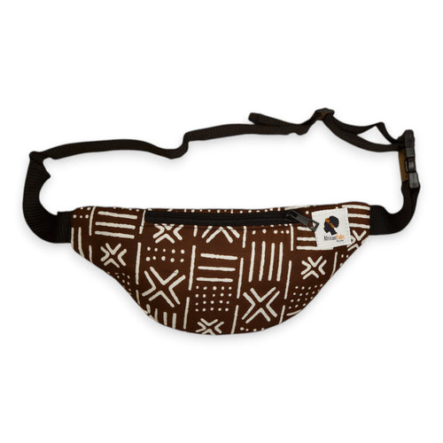 Afrikaanse print heuptasje / Fanny pack - Bruine X Bogolan - Festival tasje