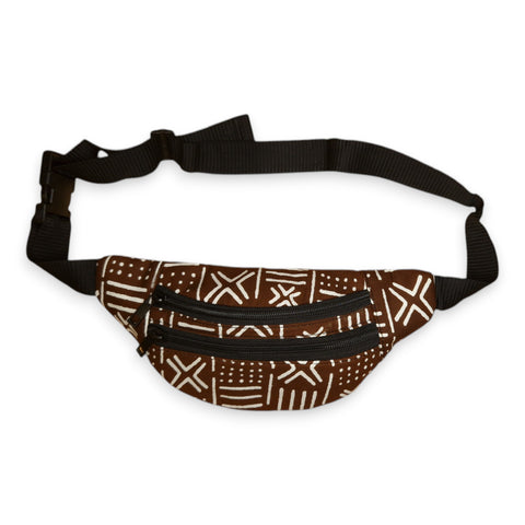 Afrikaanse print heuptasje / Fanny pack - Bruine X Bogolan - Festival tasje