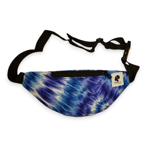 Afrikaanse print heuptasje / Fanny pack - Blauwe Tie Dye - Festival tasje