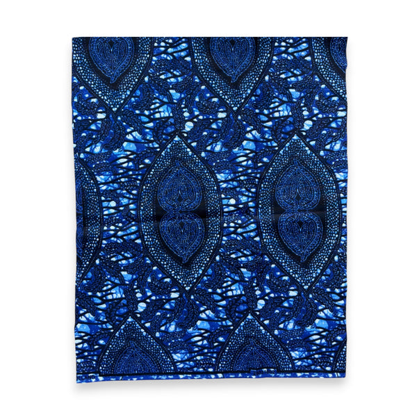 Fat Quarter African Wax Print Fabric - Blue FTQ 8741 - Quilting & Patchwork (45 x 57 cm / 18 x 22 inch)