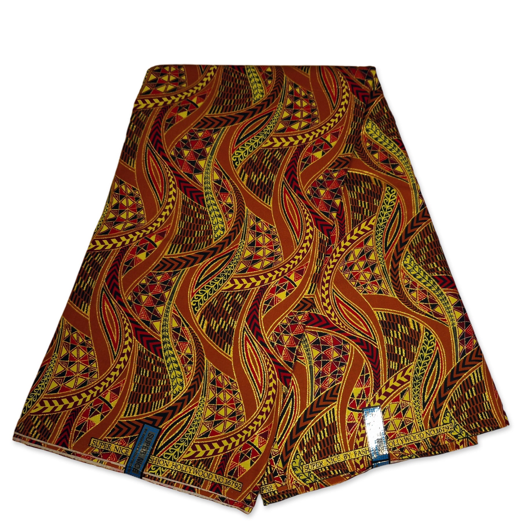 Afrikaanse stof - Exclusief versierd met glittereffecten 100% katoen - GL-4002 Bruin Goud