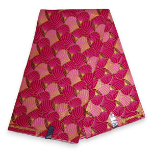 Afrikaanse stof - Exclusief versierd met glittereffecten 100% katoen - GL-4010 Roze Goud