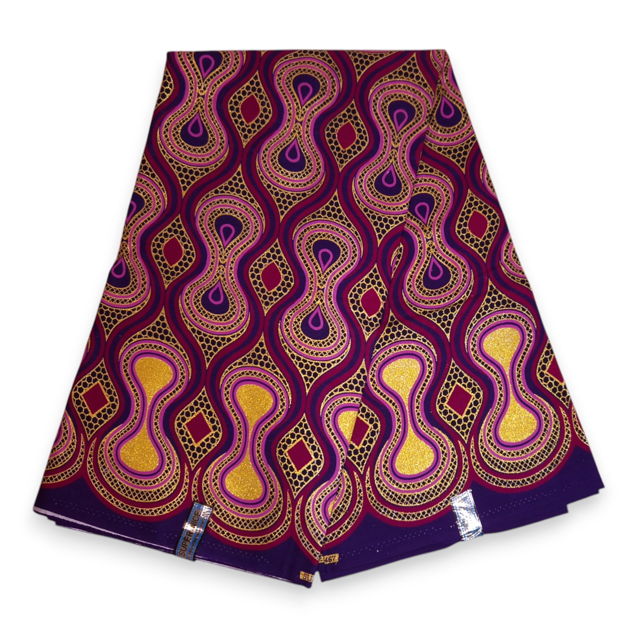 Afrikaanse stof - Exclusief versierd met glittereffecten 100% katoen - GL-4018 Roze Goud