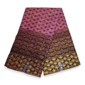 Afrikaanse stof - Exclusief versierd met glittereffecten 100% katoen - GL-4023 Paars Goud