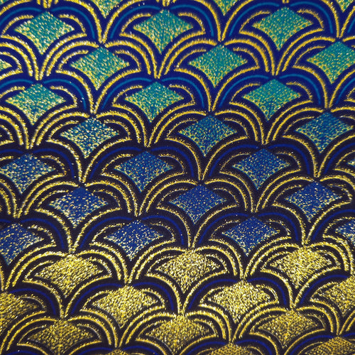 Afrikaanse stof - Exclusief versierd met glittereffecten 100% katoen - GL-4024 Blauw Goud