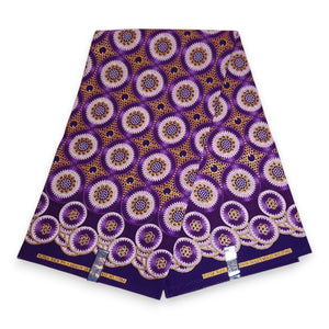 Afrikaanse stof - Exclusief versierd met glittereffecten 100% katoen - GL-4033 Paars Goud