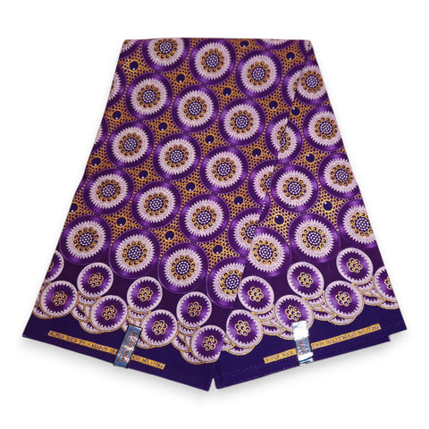 Afrikaanse stof - Exclusief versierd met glittereffecten 100% katoen - GL-4033 Paars Goud