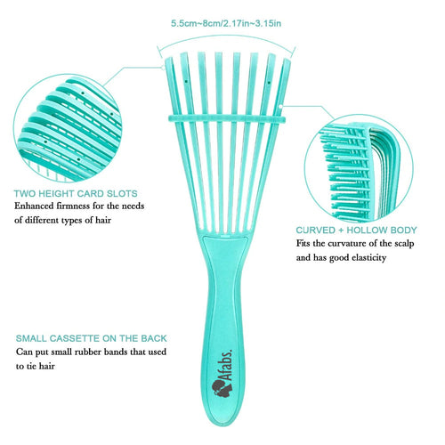 Afabs® Anti-klit Haarborstel | Detangler brush | Detangling brush | Kam voor Krullen | Kroes haar borstel | Groen
