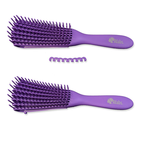 Afabs® Anti-klit Haarborstel | Detangler brush | Detangling brush | Kam voor Krullen | Kroes haar borstel | Paars