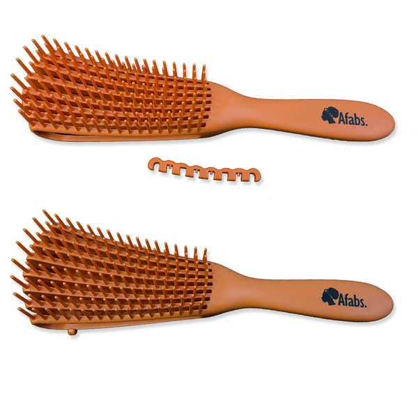 Afabs® Anti-klit Haarborstel | Detangler brush | Detangling brush | Kam voor Krullen | Kroes haar borstel | Oranje