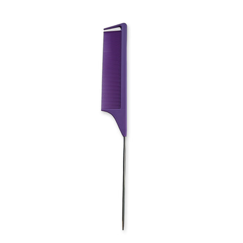 Professionele Pin Tail Comb Scheidingskam - Vlechten Rattenstaart Haarkam - Paars