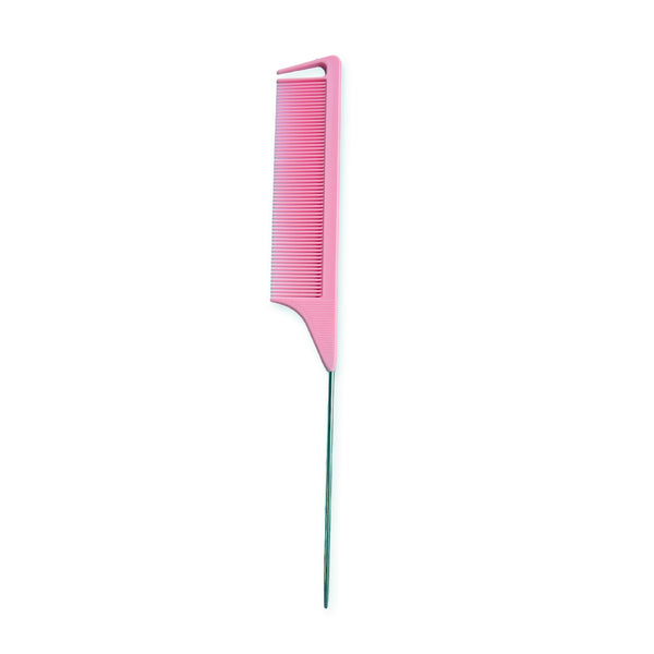 Professionele Pin Tail Comb Scheidingskam - Vlechten Rattenstaart Haarkam - Roze