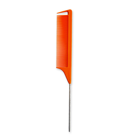 Professionele Pin Tail Comb Scheidingskam - Vlechten Rattenstaart Haarkam - Oranje