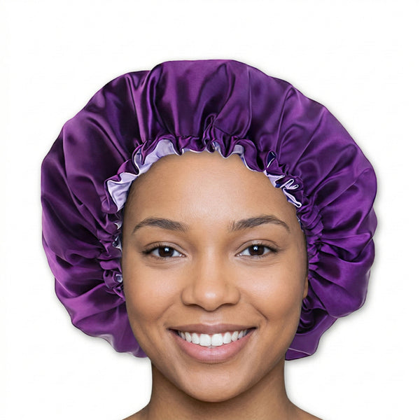 Paarse Satijnen Satijnen Slaapmuts / Haar bonnet van Satijn / Satin hair bonnet