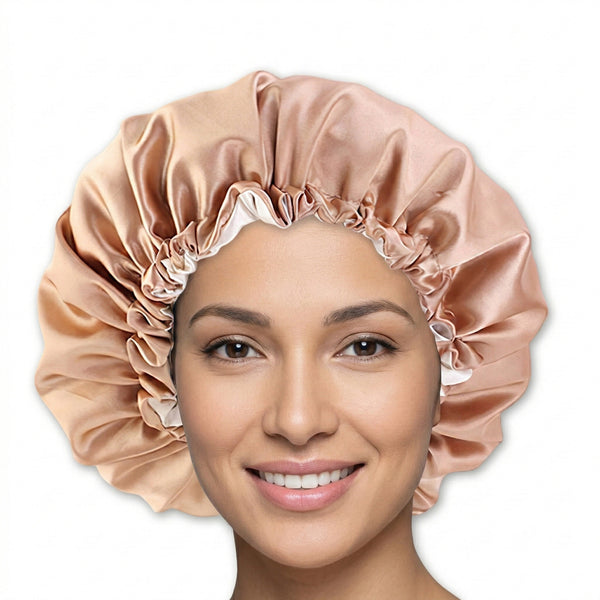 Kaki Satijnen Slaapmuts / Haar bonnet van Satijn / Satin hair bonnet