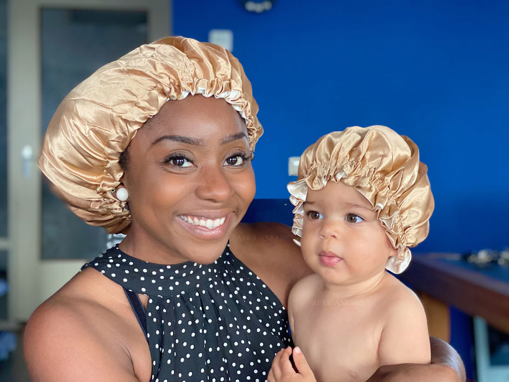 Satijnen haarmuts, bonnet, voor 's nachts, zachte zijden muts om te slapen, bonnet, slaapmuts, ademende slaapmuts voor dames en meisjes, 2 stuks (zwart en bordeauxrood Satijnen haarmuts, bonnet, voor 's nachts, zachte zijden muts om te slapen, bonnet, slaapmuts, ademende slaapmuts voor dames en meisjes, 2 stuks (zwart en bordeauxrood