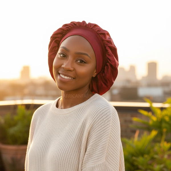 Satijnen Haar Bonnet - Rood (Satijnen Slaapmuts )