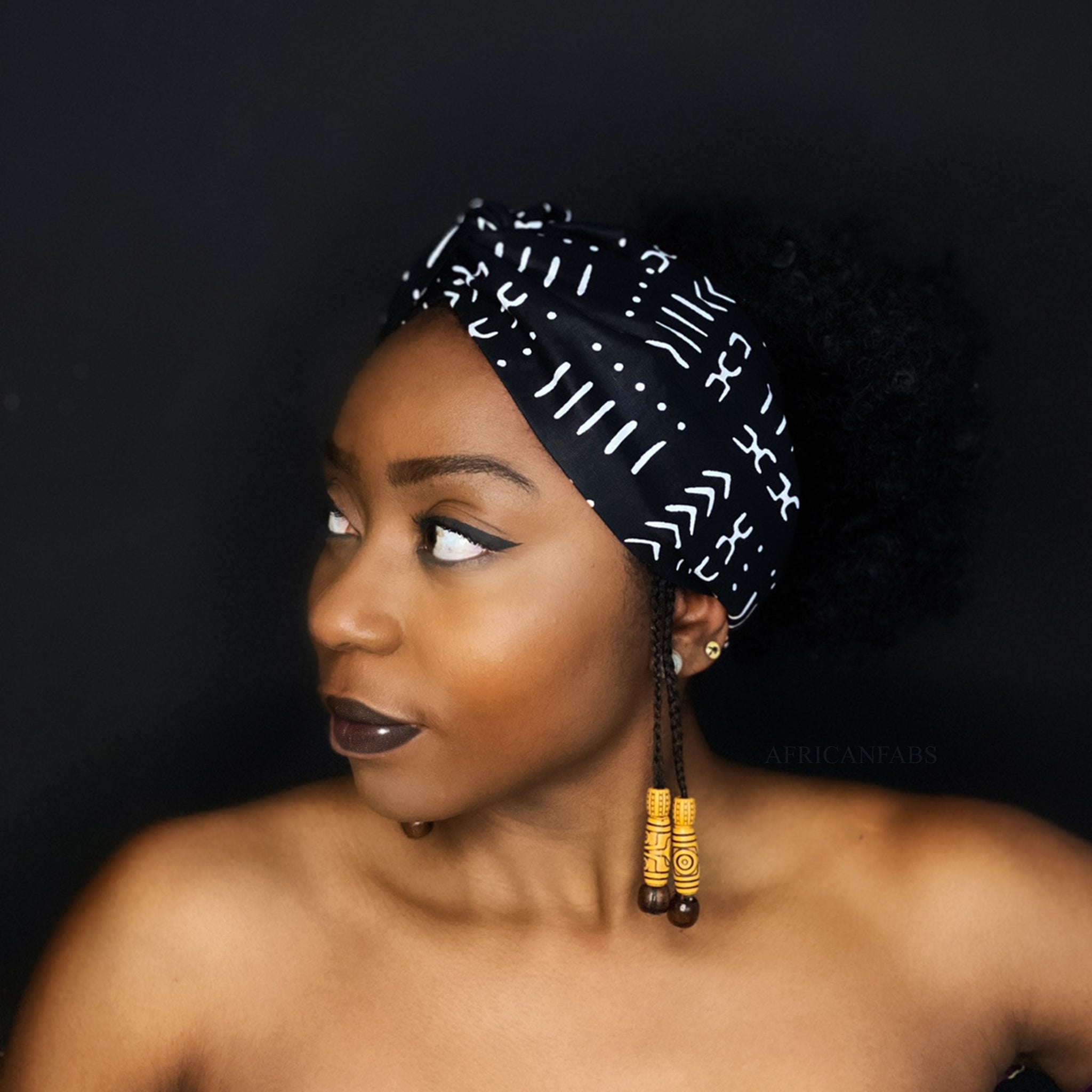Haarband / Hoofdband in Afrikaanse print - Volwassenen - Zwarte Mud