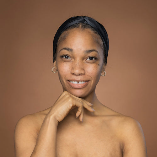 Zwarte Haarband Satijn / Hoofdband van Satijn - Volwassenen