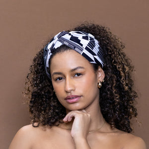 Haarband / Hoofdband in Afrikaanse print - Witte Kente