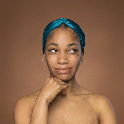 Petrol Satijnen Haarband met Twist - Hoofdband voor Volwassenen