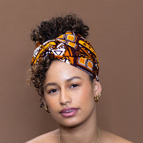Afrikaanse Bruine / patronen Bogolan - headwrap