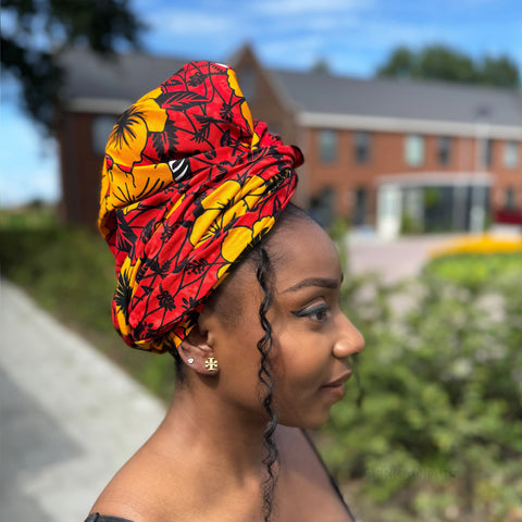 Afrikaanse Rot Flowers hoofddoek - headwrap