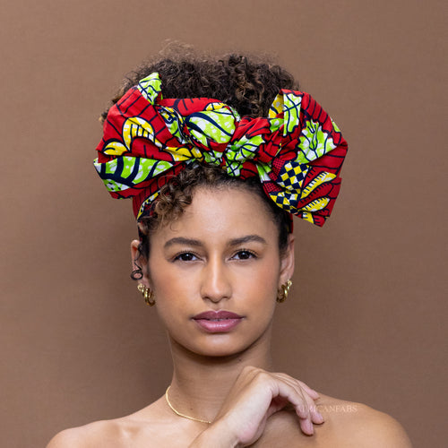 Afrikaanse Rode Flowers / hoofddoek - headwrap