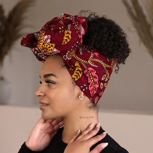 Afrikaanse Rode Floral life / hoofddoek - headwrap