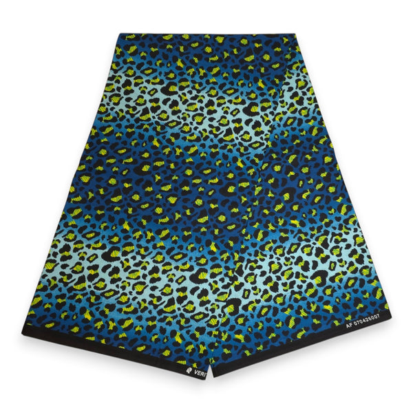 Afrikaanse hoofddoek Blauw Luipaard Spots - headwrap