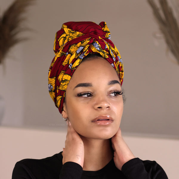 Afrikaanse Rode Flowers / hoofddoek - headwrap
