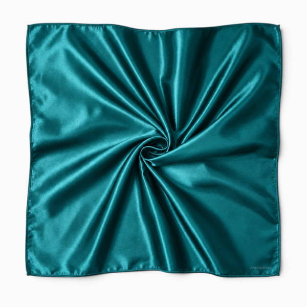 Petrol Satijnen Vierkante Sjaal / Bandana / Hoofddoek 90 x 90 cm