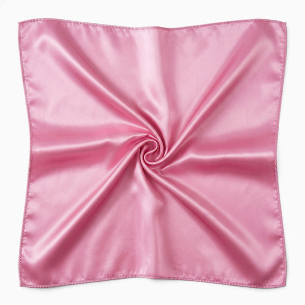 Roze Satijnen Vierkante Sjaal / Bandana / Hoofddoek 90 x 90 cm