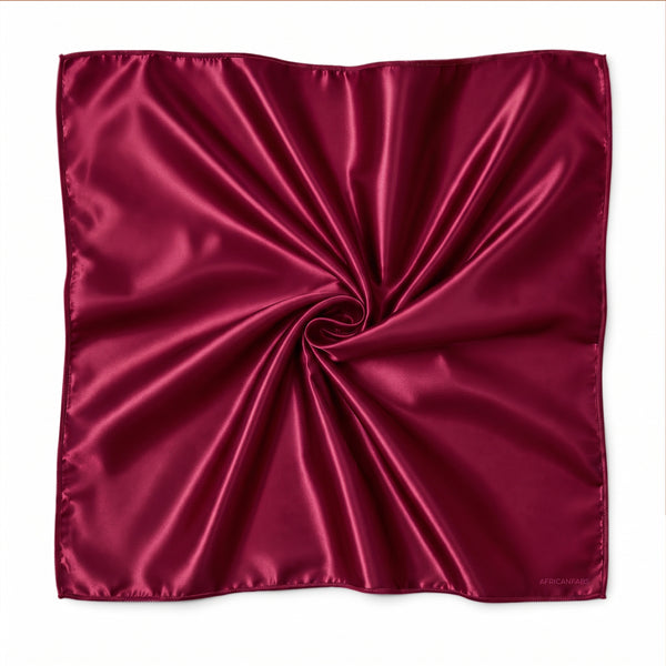 Rood Satijnen Vierkante Sjaal / Bandana / Hoofddoek 90 x 90 cm