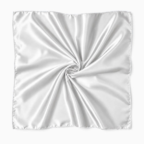 Wit Satijnen Vierkante Sjaal / Bandana / Hoofddoek 90 x 90 cm