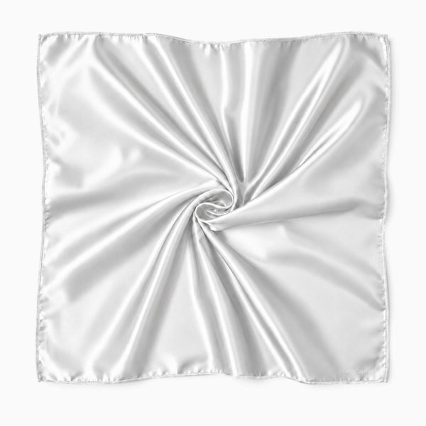 Wit Satijnen Vierkante Sjaal / Bandana / Hoofddoek 90 x 90 cm