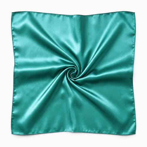 Turkoois Satijnen Vierkante Sjaal / Bandana / Hoofddoek 90 x 90 cm