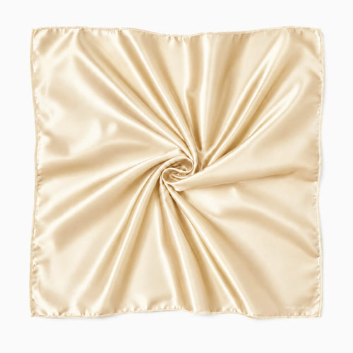 Beige Ivory Satijnen Vierkante Sjaal / Bandana / Hoofddoek 90 x 90 cm
