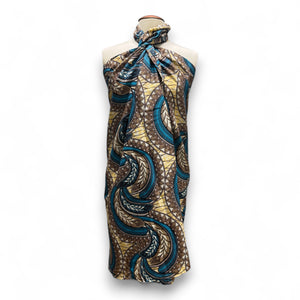 Sarong / pareo / pangi katoen - Strandkleding wikkelrok / omslagdoek / baby wrap - Beige Blauwe Feather