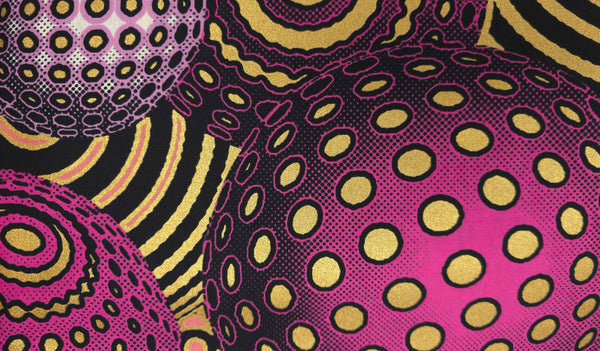 Haarband / Hoofdband voor Kinderen in Afrikaanse print - Roze Goud Cosmic Orb