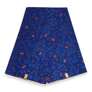 Afrikaanse stof - Blauwe Branches - 100% katoen