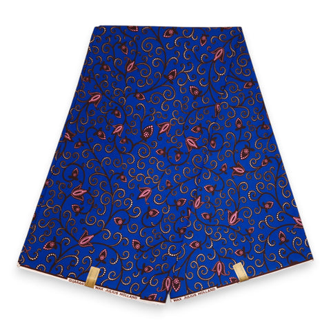 Afrikaanse stof - Blauwe Branches - 100% katoen