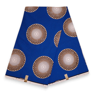 Afrikaanse stof - Blauwe Circles - 100% katoen