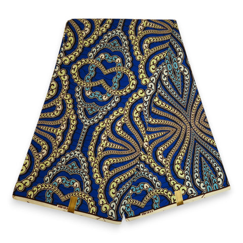 Afrikaanse stof - Blauwe patterns - 100% katoen