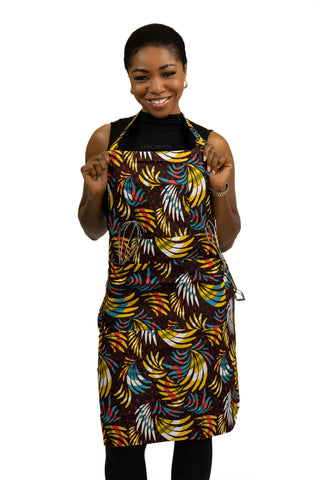 Schort met Afrikaanse print  - Multicolor Feathers