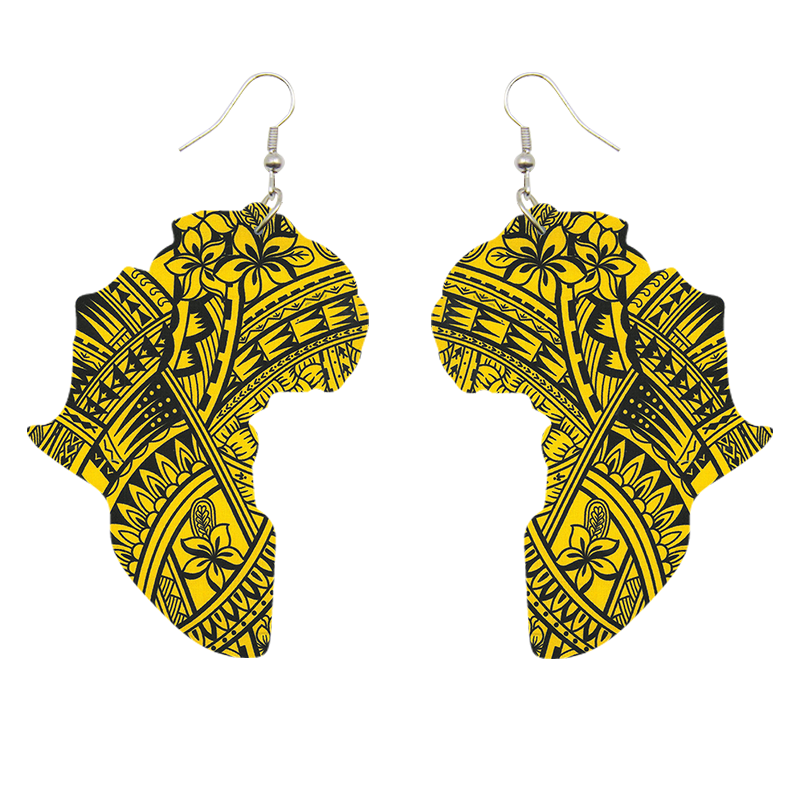African Continent Earrings Geel