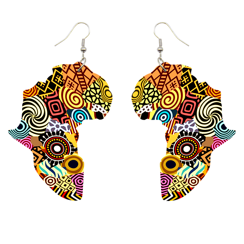 Africa inspired earrings | African continent Tribal